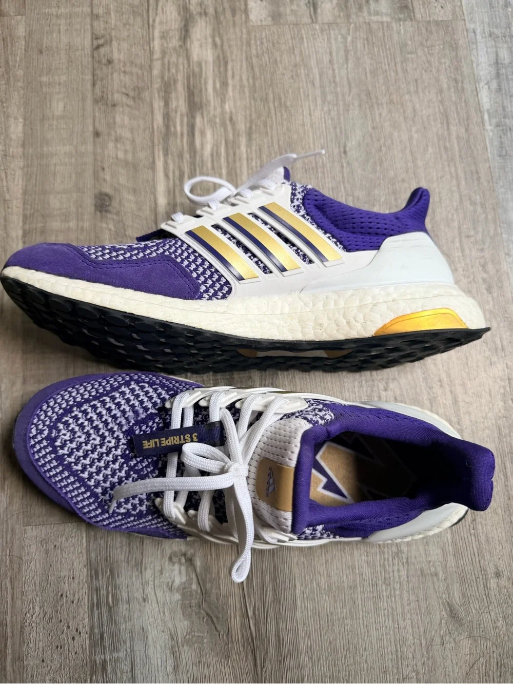 adidas Washington Ultraboost Purple, Gold, and White